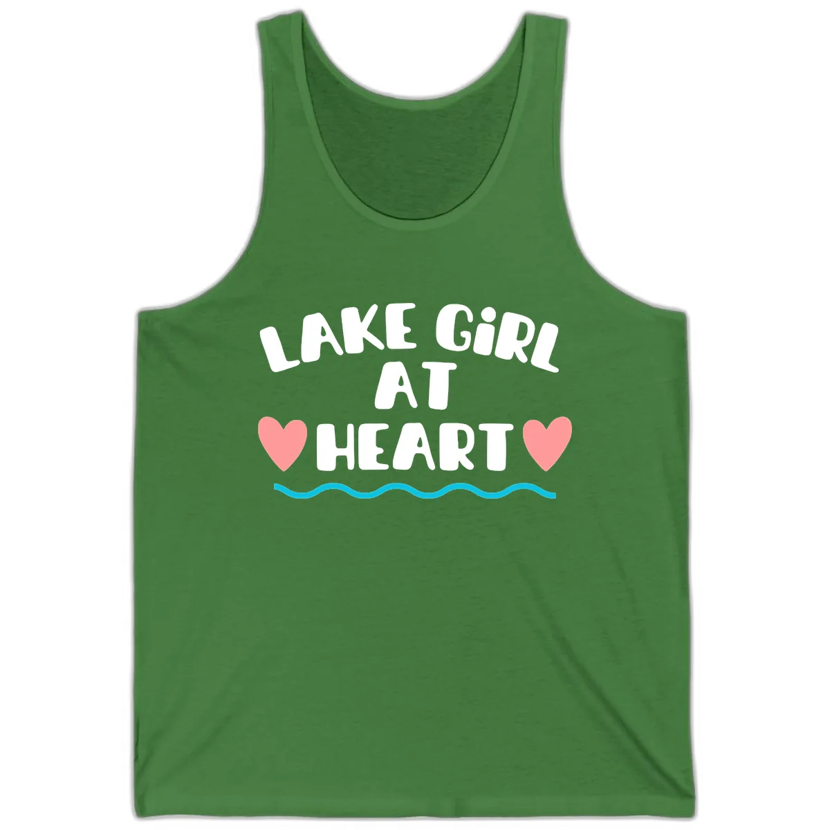 Lake Girl At Heart Design Tank in Leaf