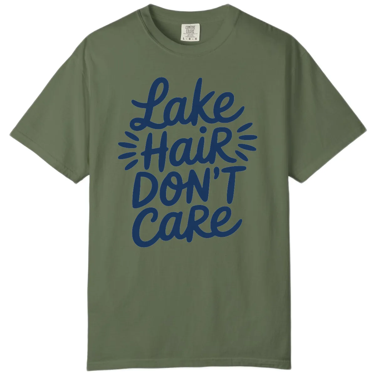Lake Hair Don't Care Typography Design Comfort Color in Sage