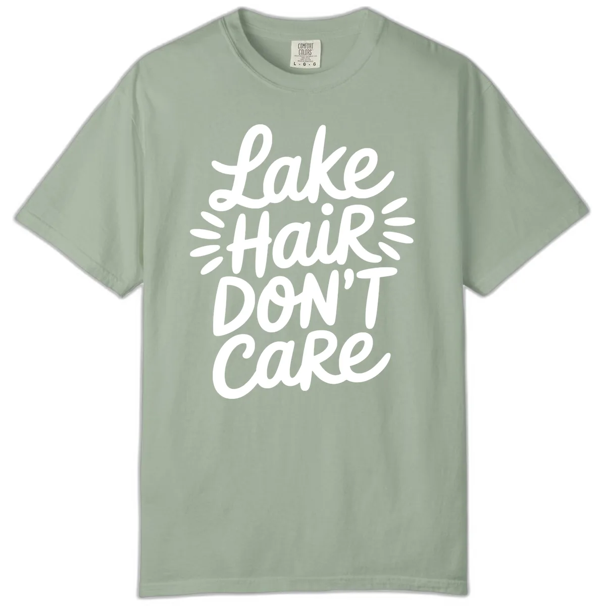 Lake Hair Don't Care Typography Design Comfort Color in Bay