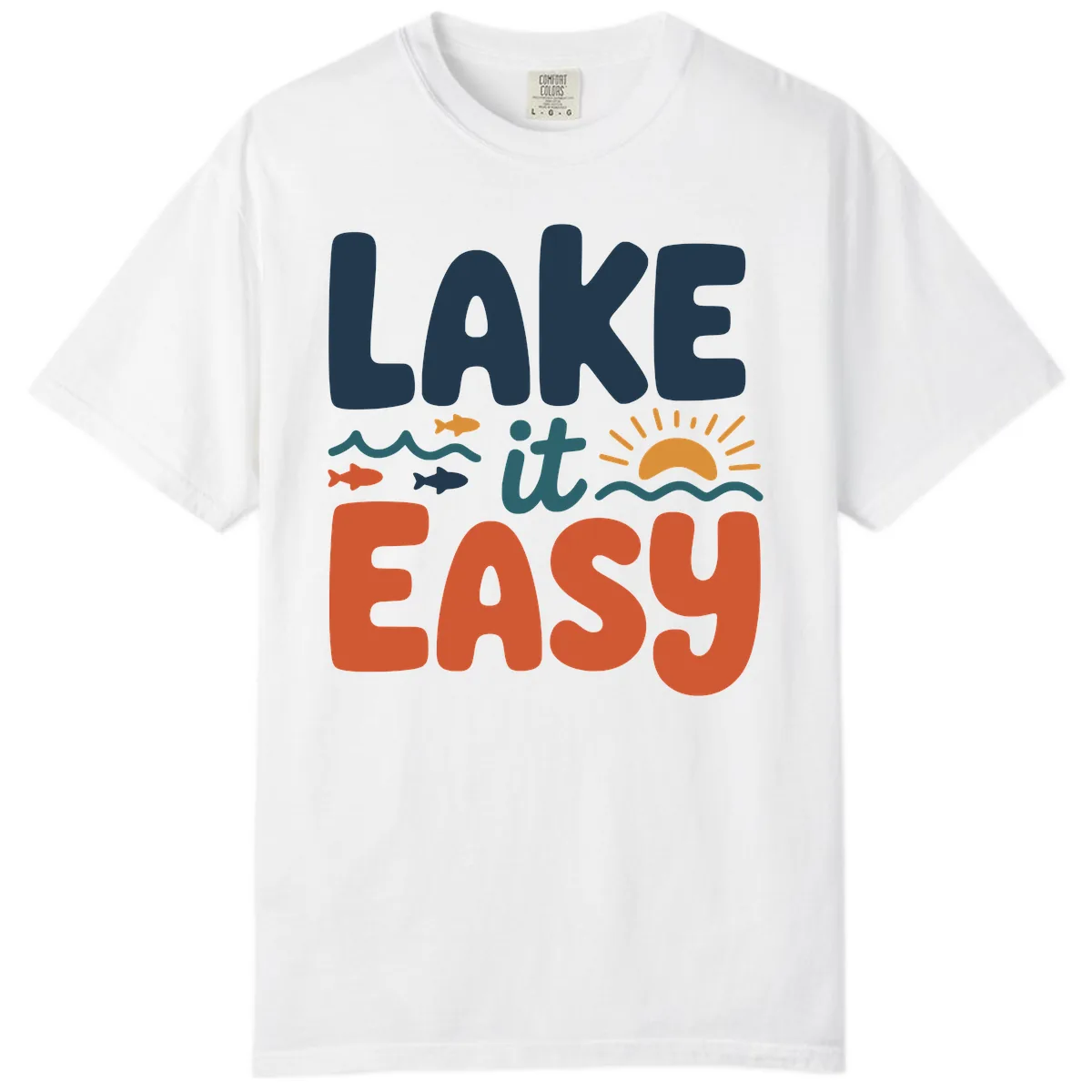 Lake It Easy Lifestyle Graphic Comfort Color in White