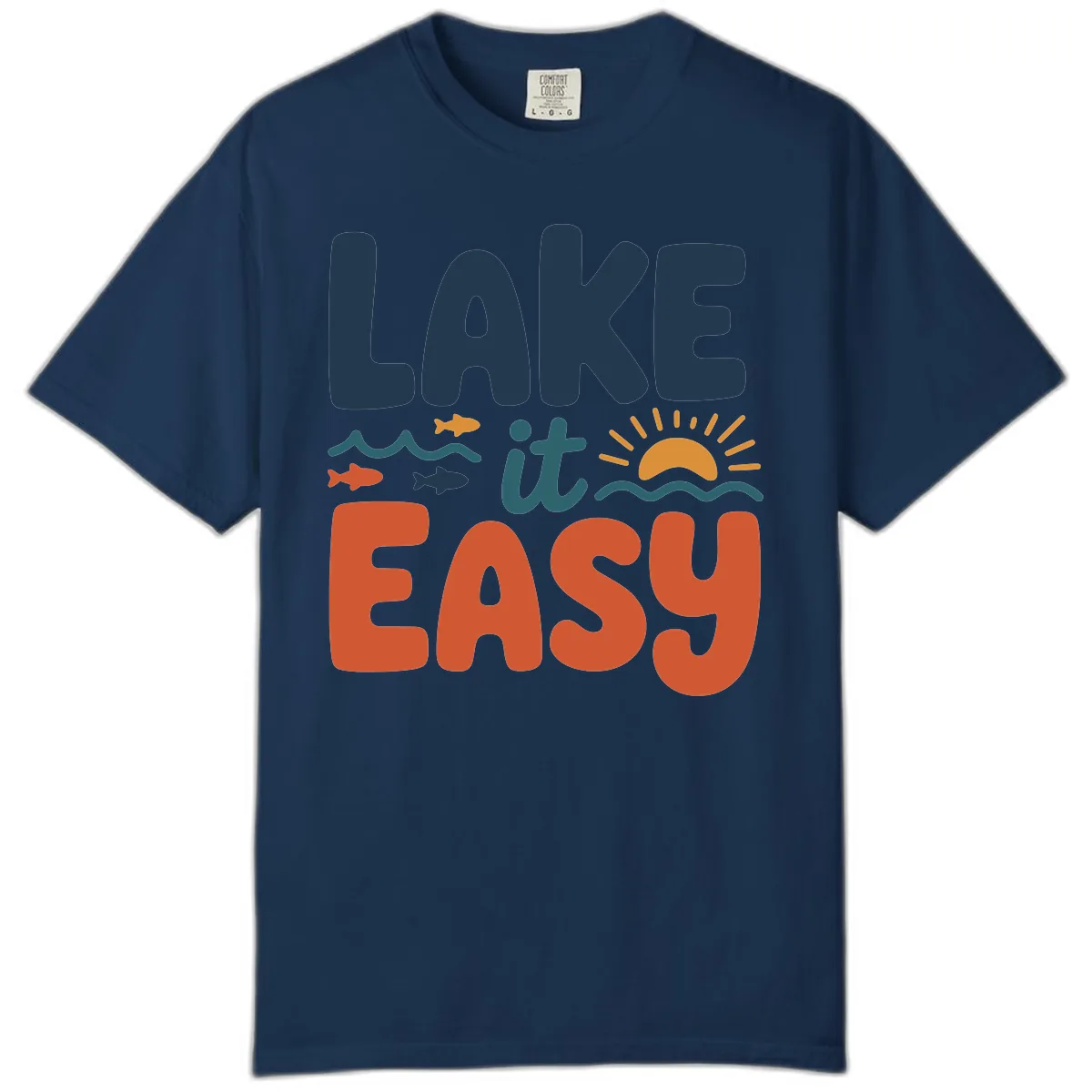 Lake It Easy Lifestyle Graphic Comfort Color in Navy