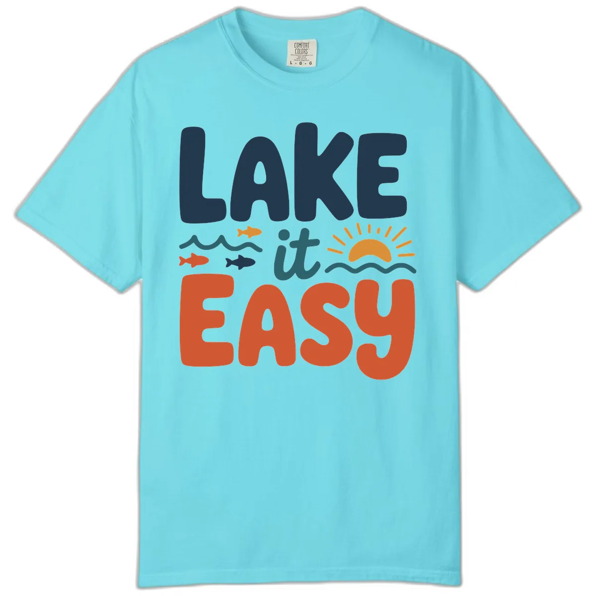 Lake It Easy Lifestyle Graphic Comfort Color in Lagoon Blue