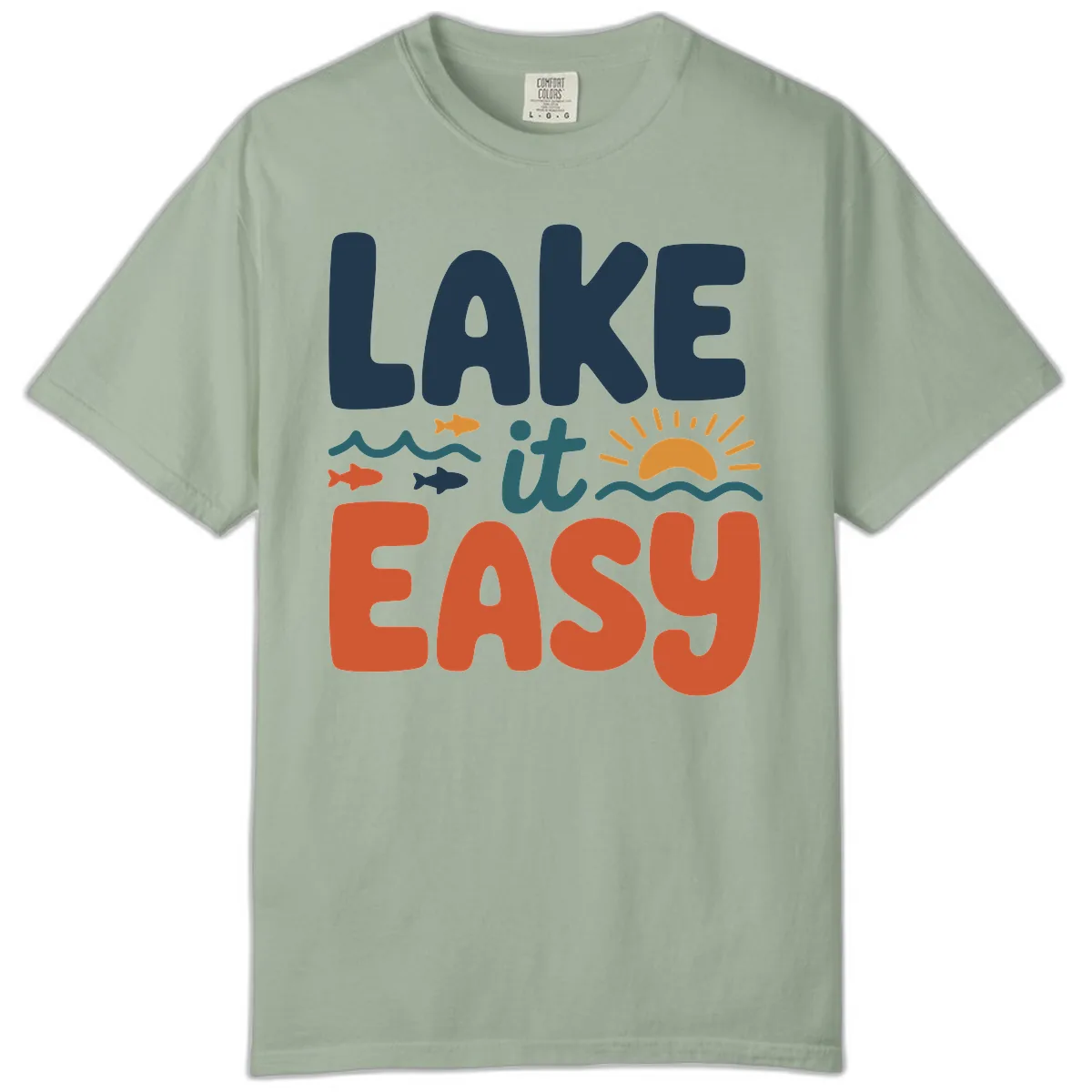 Lake It Easy Lifestyle Graphic Comfort Color in Bay