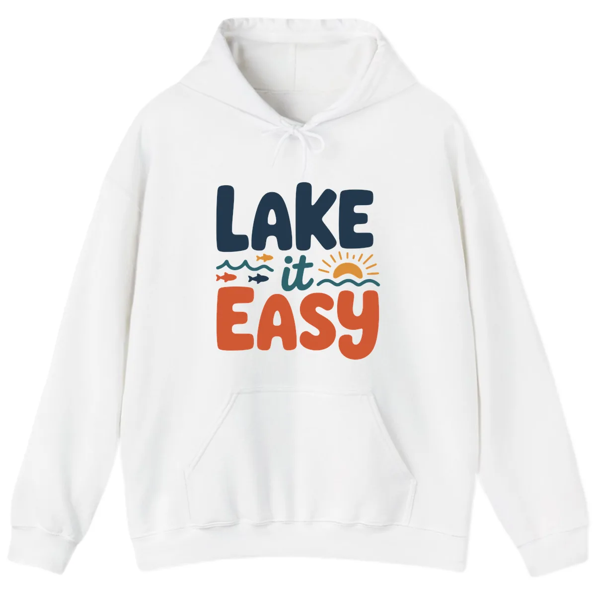Lake It Easy Lifestyle Graphic Hoodie in White