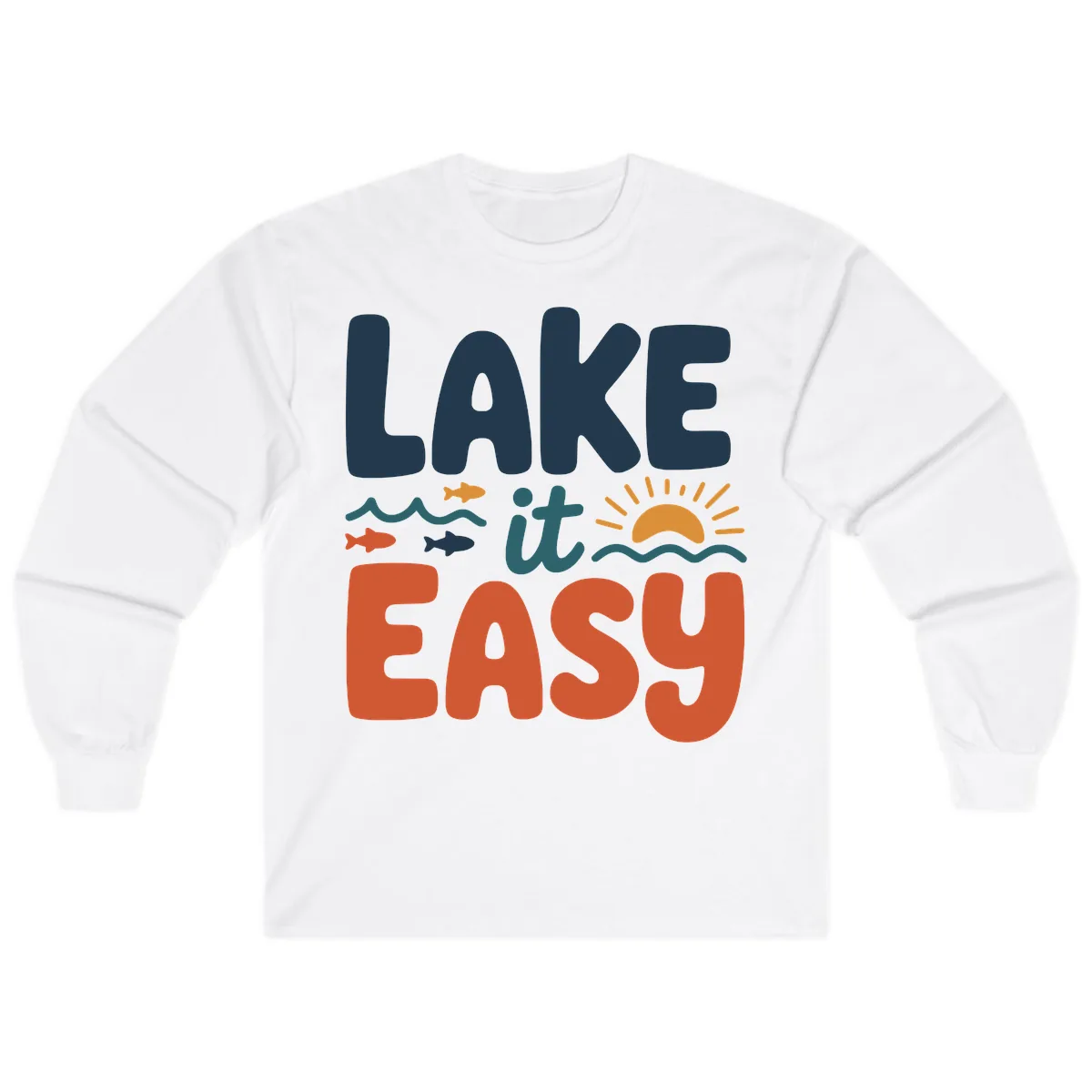 Lake It Easy Lifestyle Graphic Long Sleeve in White