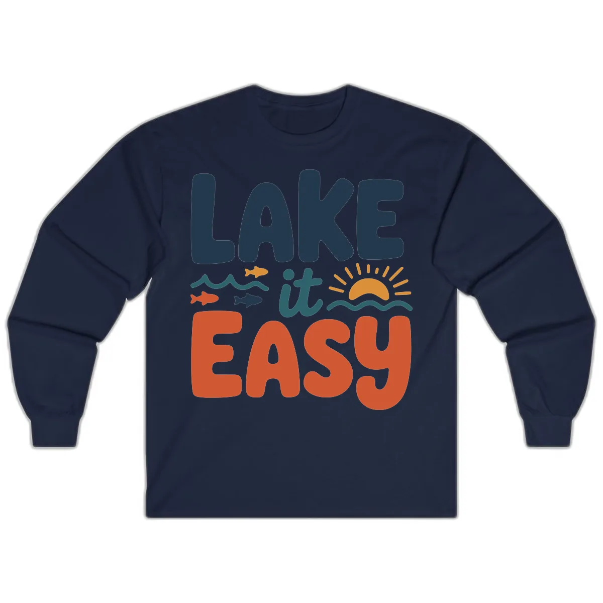 Lake It Easy Lifestyle Graphic Long Sleeve in Navy
