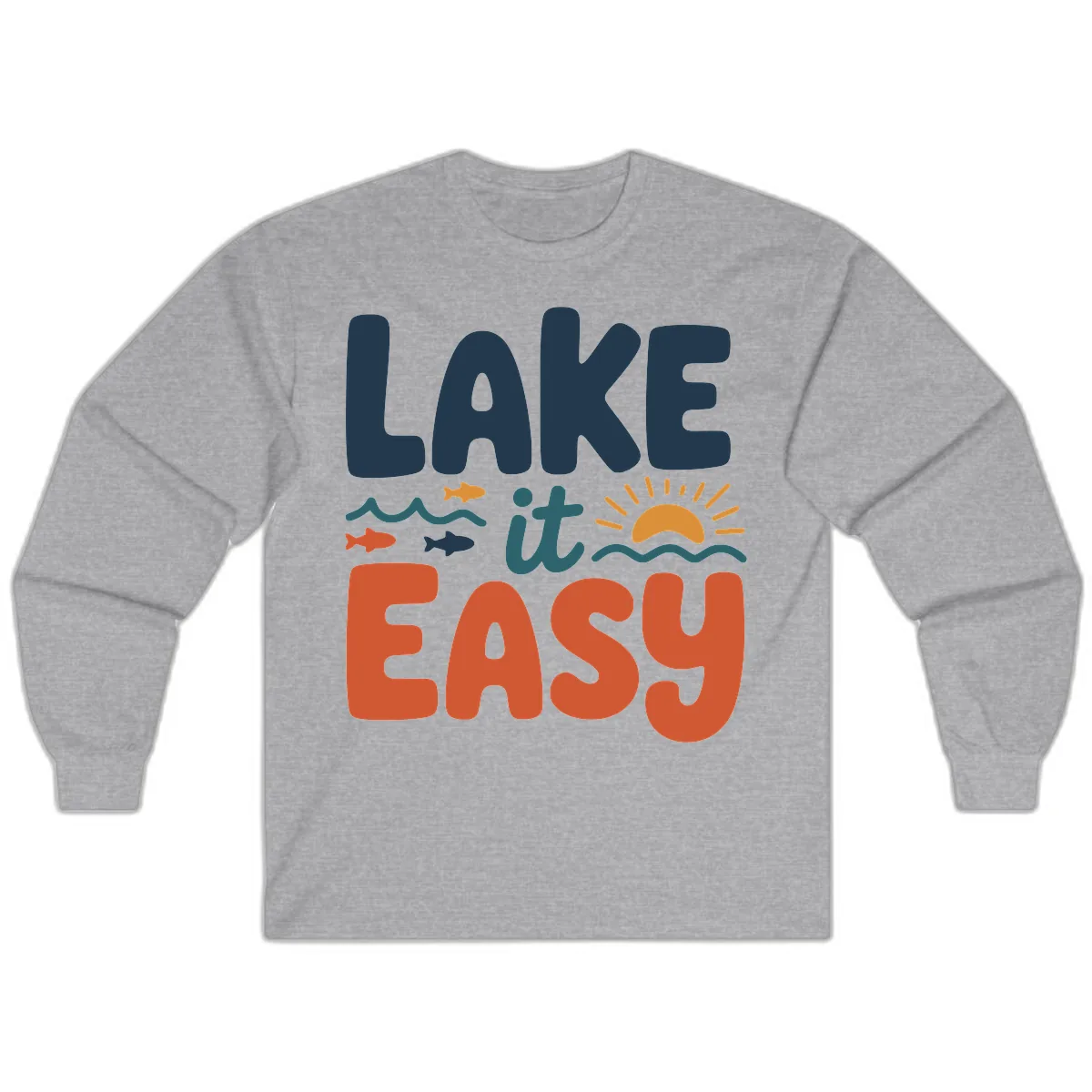 Lake It Easy Lifestyle Graphic Long Sleeve in Sport Grey