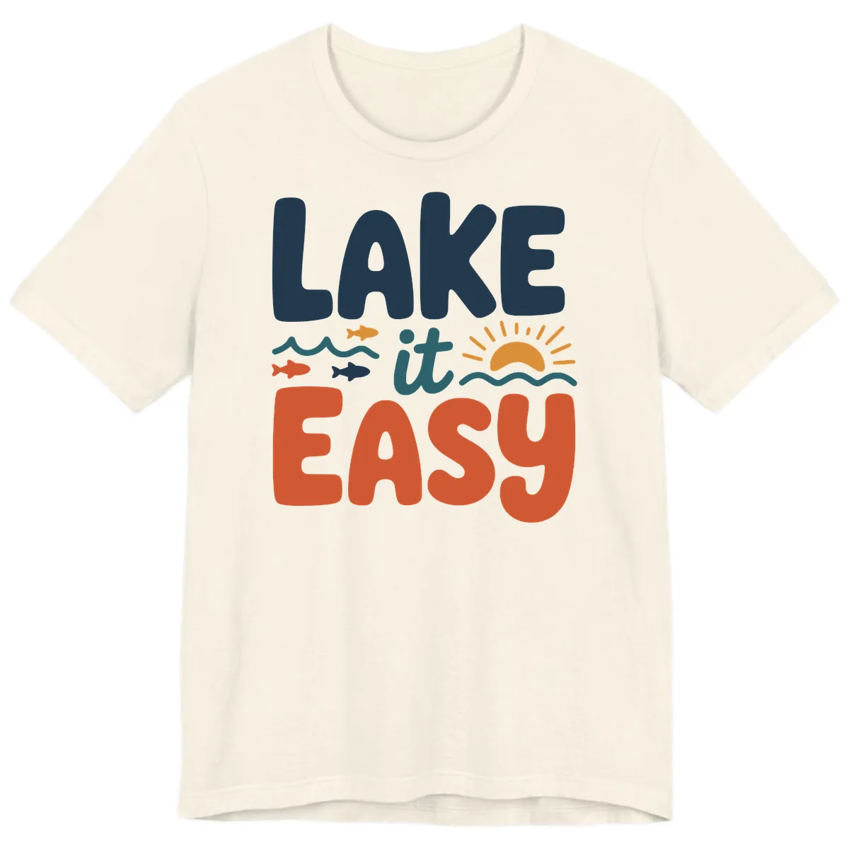 Lake It Easy Lifestyle Graphic Premium T-Shirt in Natural