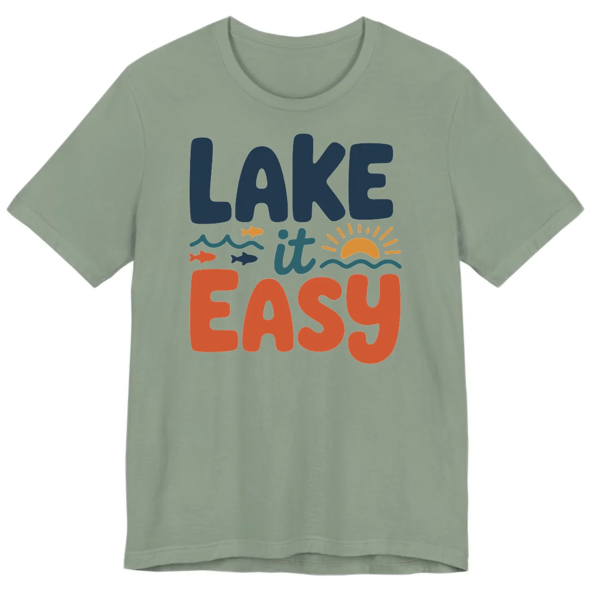 Lake It Easy Lifestyle Graphic Premium T-Shirt in Sage