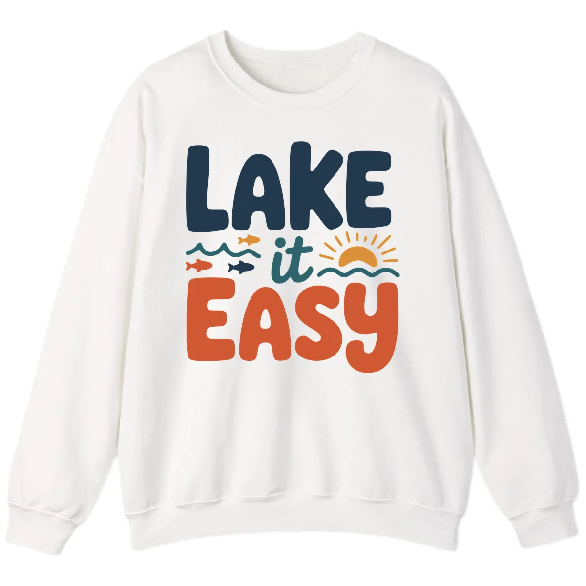 Lake It Easy Lifestyle Graphic Sweatshirt in White