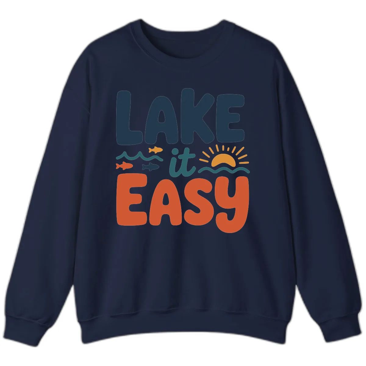 Lake It Easy Lifestyle Graphic Sweatshirt in Navy