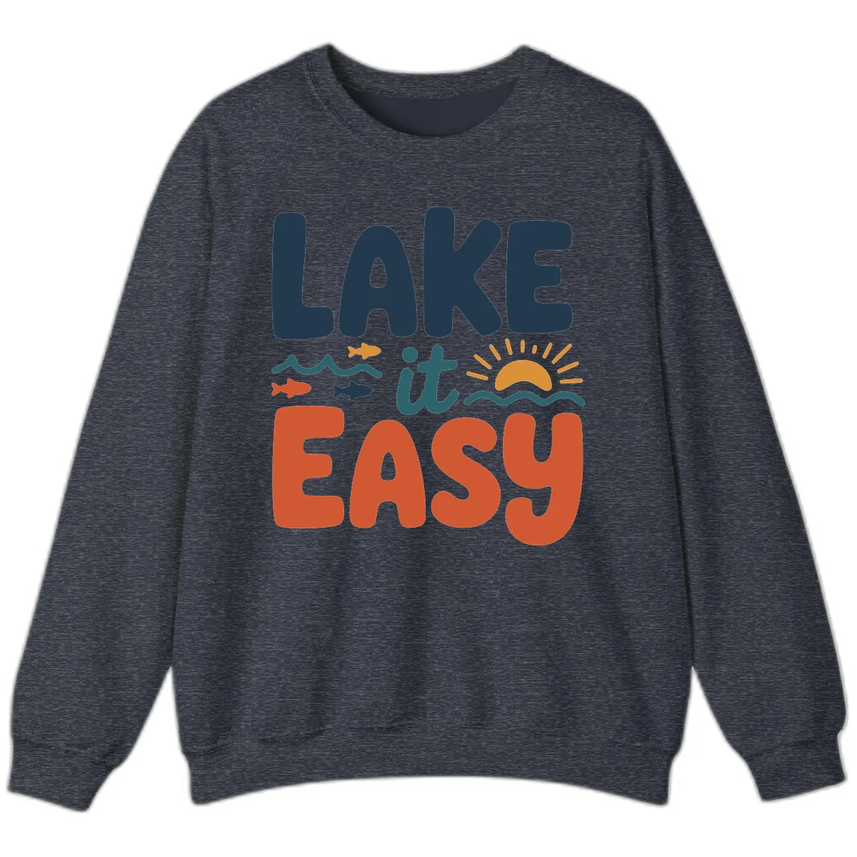 Lake It Easy Lifestyle Graphic Sweatshirt in Heather Sport Dark Navy