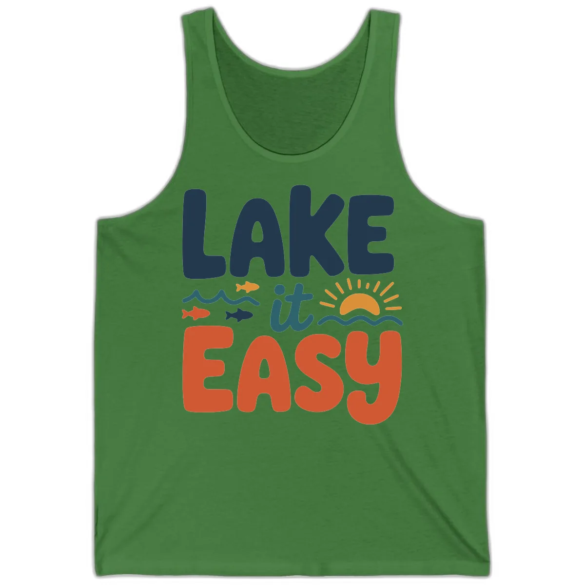 Lake It Easy Lifestyle Graphic Tank in Leaf