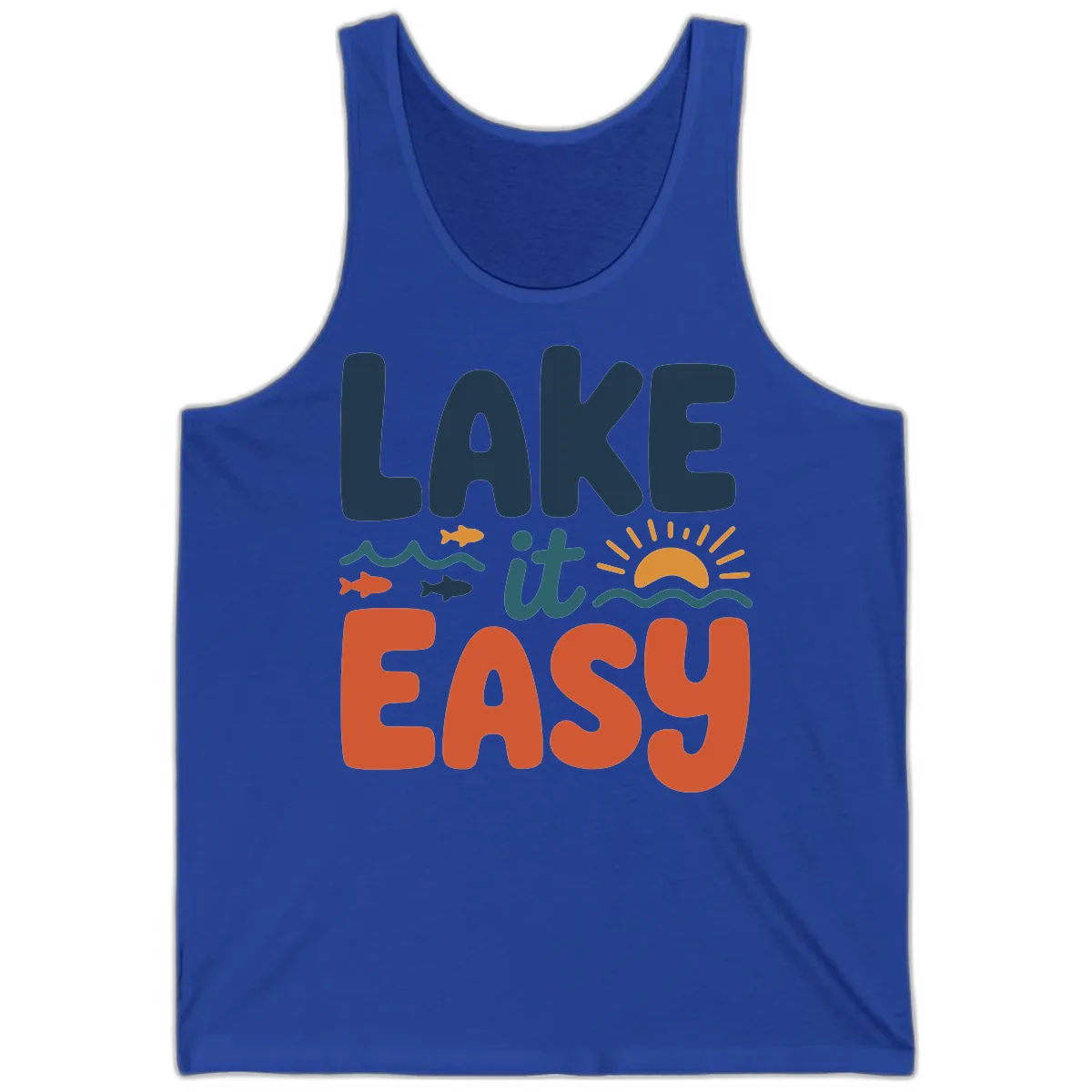 Lake It Easy Lifestyle Graphic Tank in True Royal