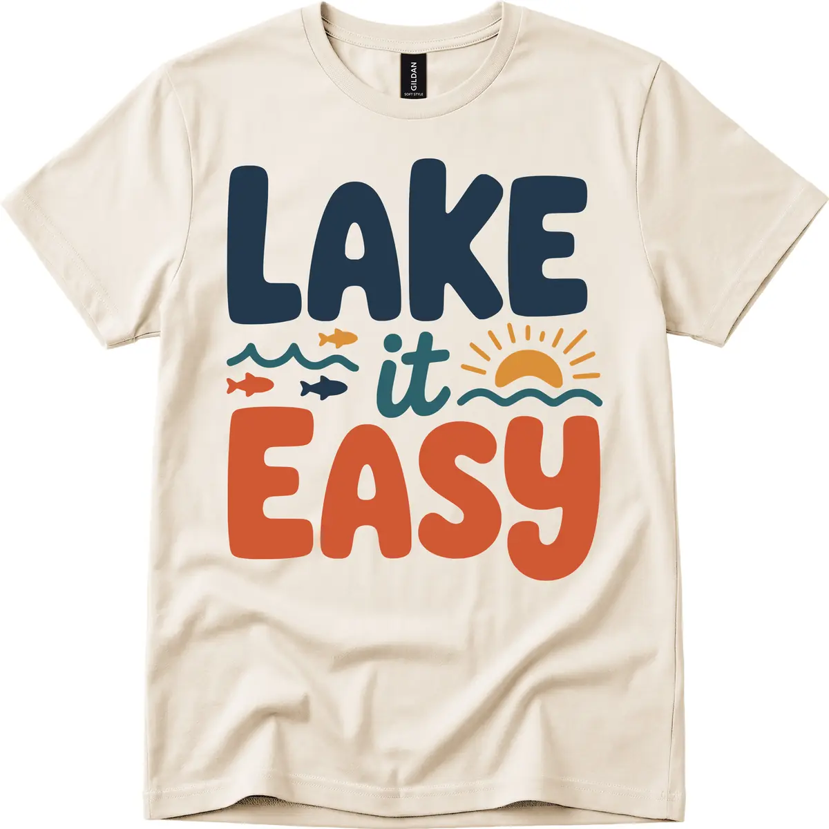 Lake It Easy Lifestyle Graphic T-Shirt in Natural