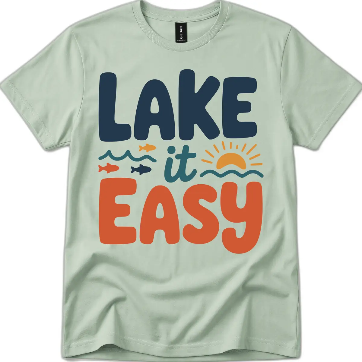 Lake It Easy Lifestyle Graphic T-Shirt in Sage