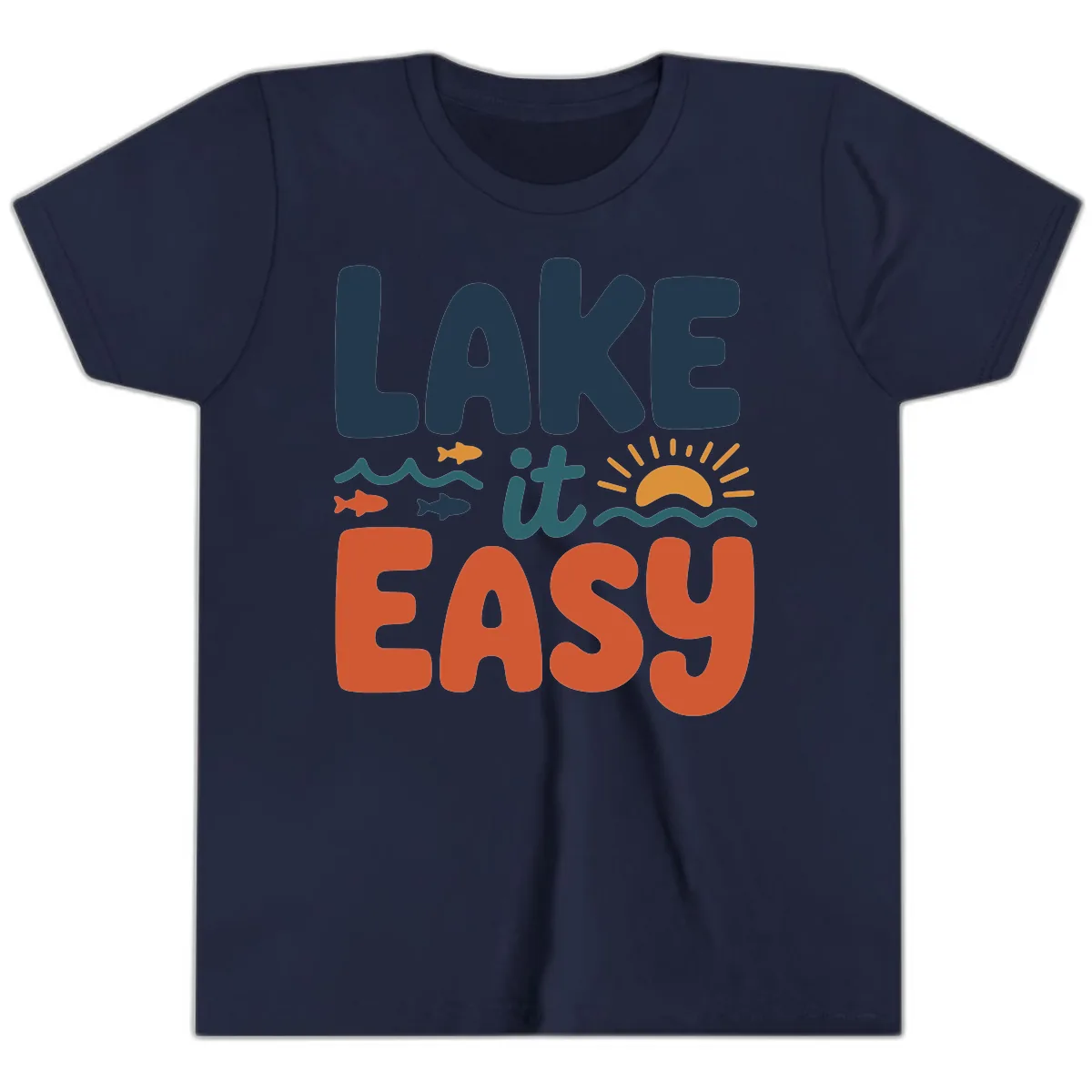 Lake It Easy Lifestyle Graphic Youth T-Shirt in Navy