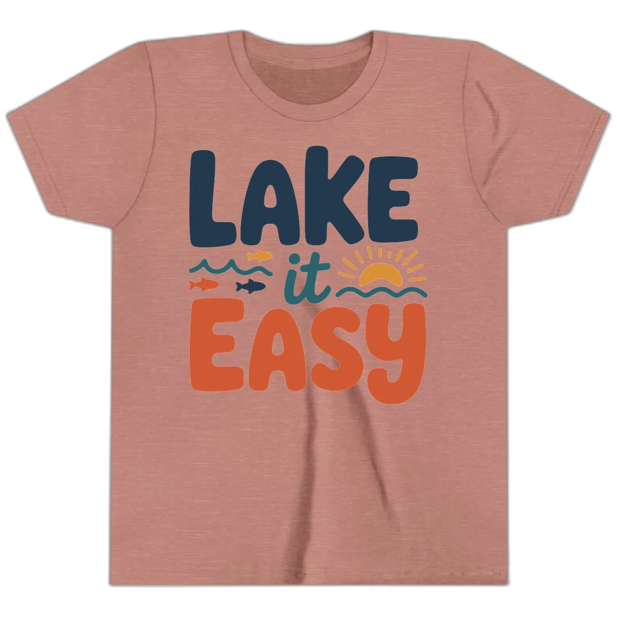 Lake It Easy Lifestyle Graphic Youth T-Shirt in Heather Mauve