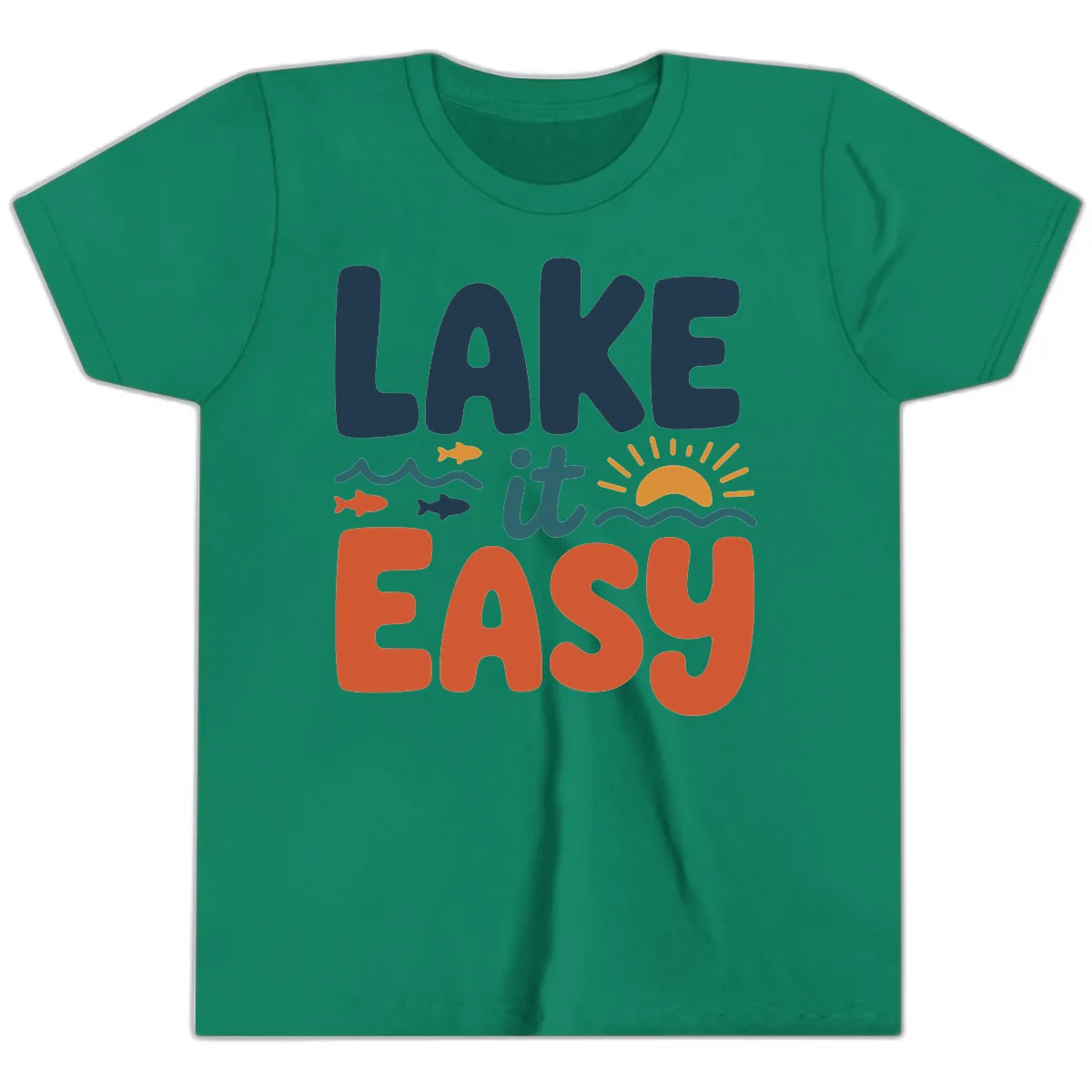 Lake It Easy Lifestyle Graphic Youth T-Shirt in Kelly
