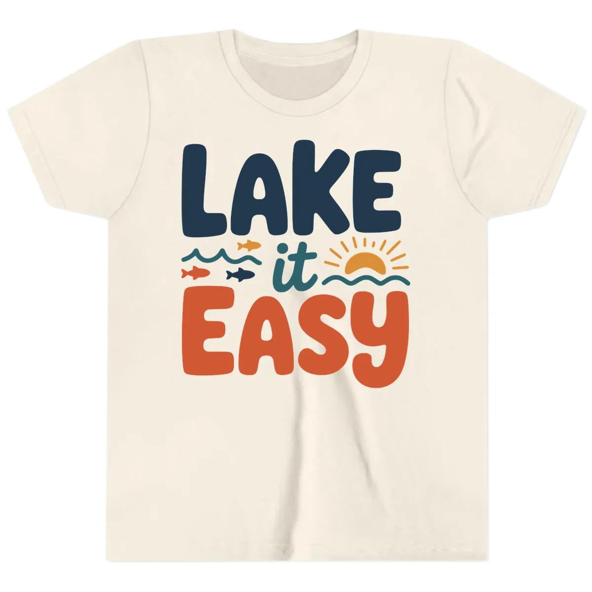Lake It Easy Lifestyle Graphic Youth T-Shirt in Natural