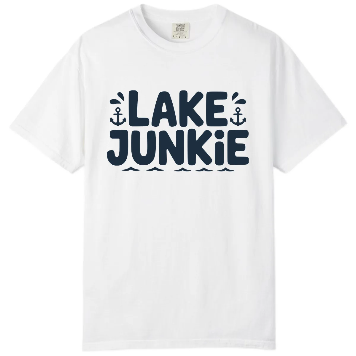 Lake Junkie Typography Design Comfort Color in White