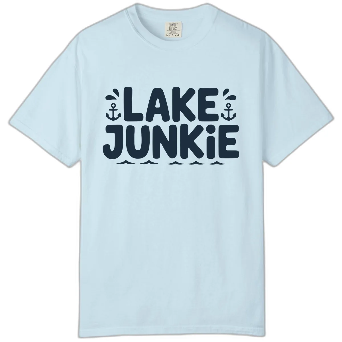 Lake Junkie Typography Design Comfort Color in Chambray