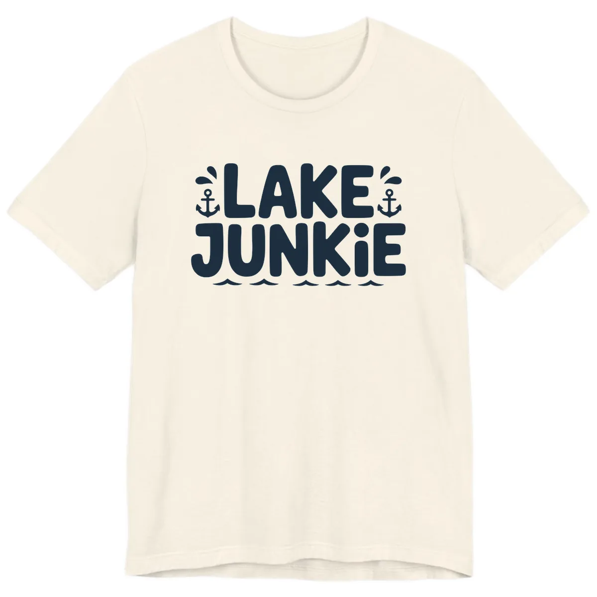 Lake Junkie Typography Design Premium T-Shirt in Natural