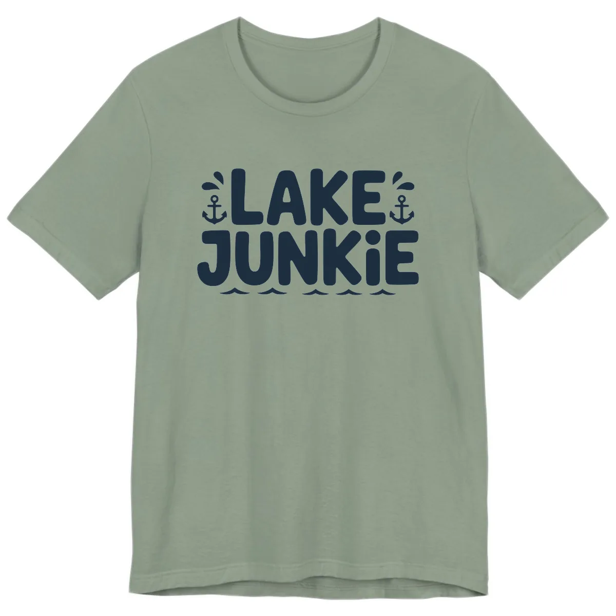 Lake Junkie Typography Design Premium T-Shirt in Sage