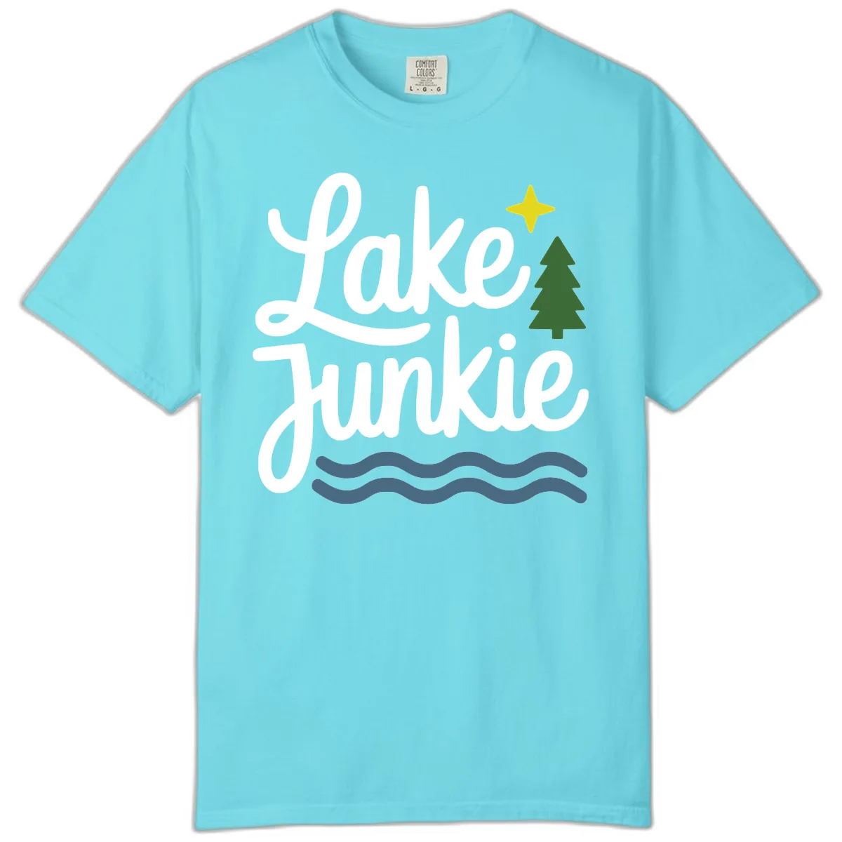 Lake Junkie Lifestyle Apparel Comfort Color in Lagoon Blue