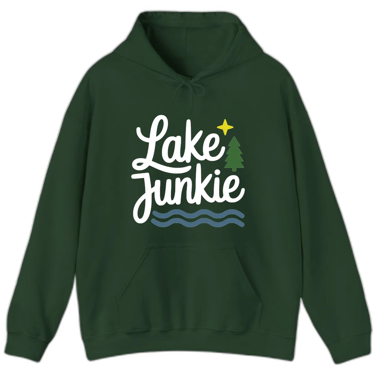 Lake Junkie Lifestyle Apparel Hoodie in Forest Green