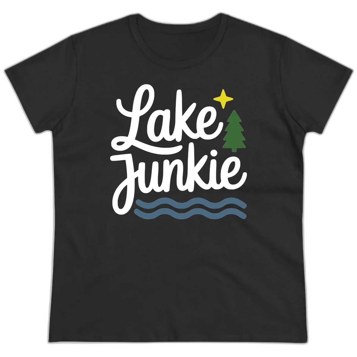 Lake Junkie Lifestyle Apparel Ladies Tee in Black