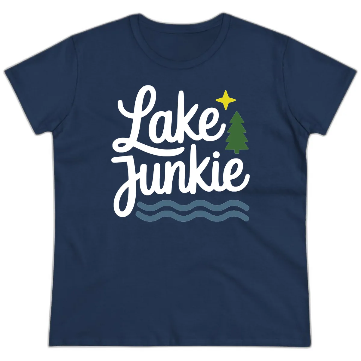 Lake Junkie Lifestyle Apparel Ladies Tee in Navy