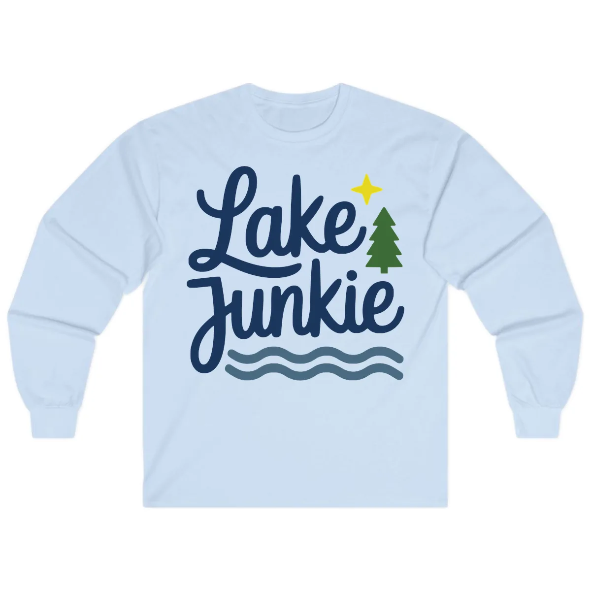 Lake Junkie Lifestyle Apparel Long Sleeve in Light Blue