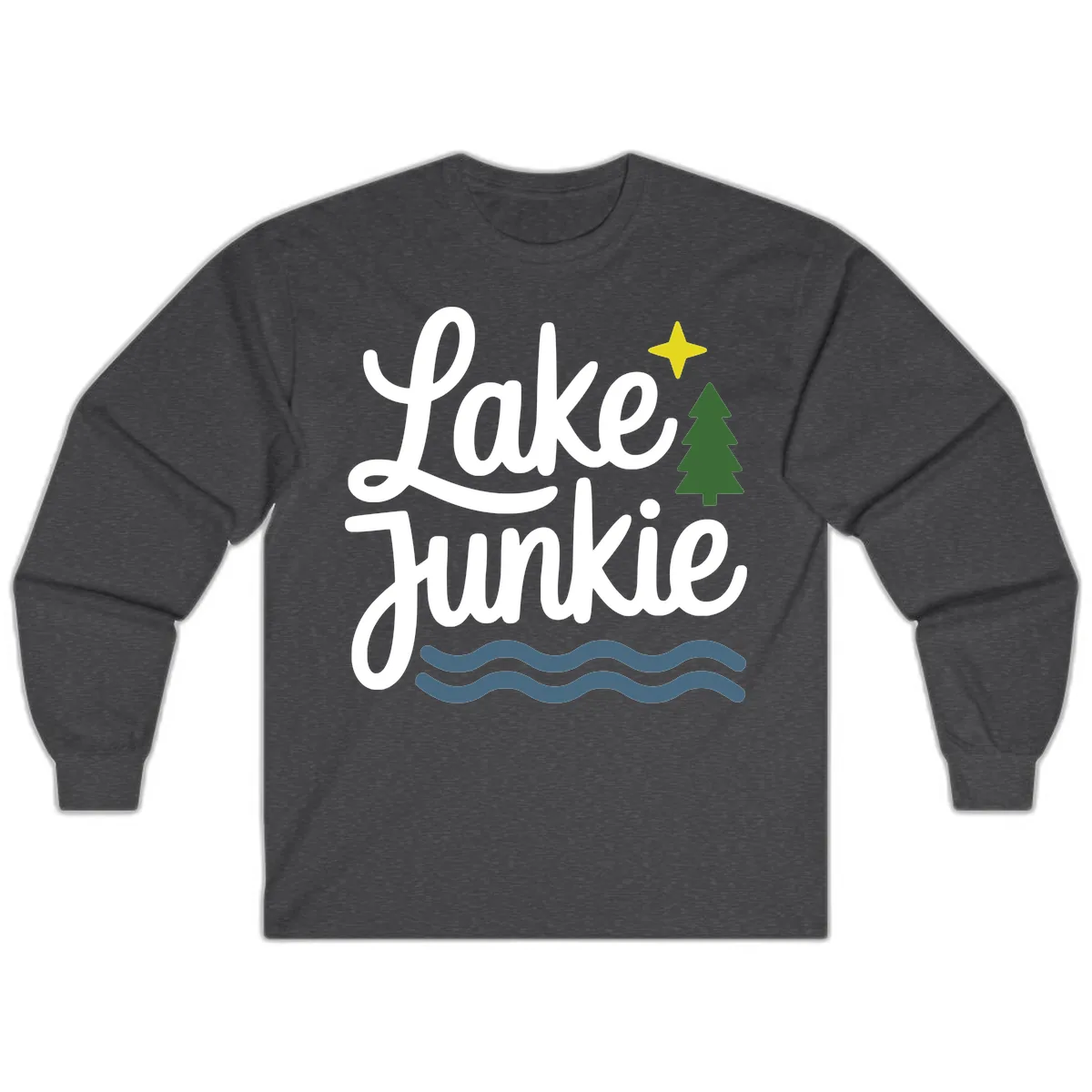 Lake Junkie Lifestyle Apparel Long Sleeve in Dark Heather