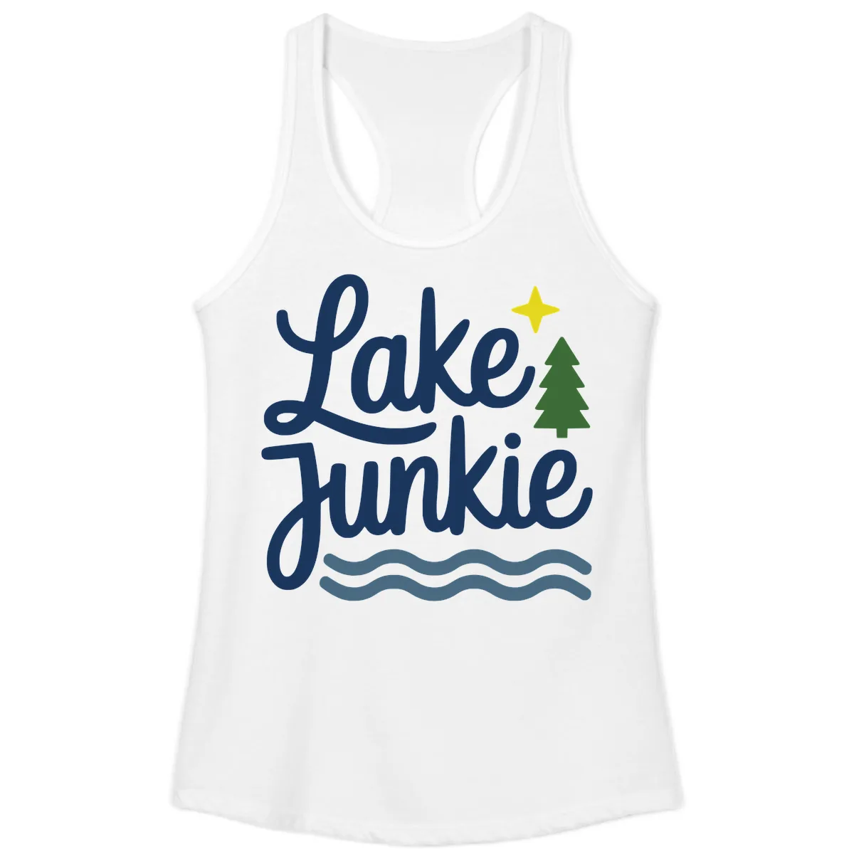 Lake Junkie Lifestyle Apparel Ladies Tank in White