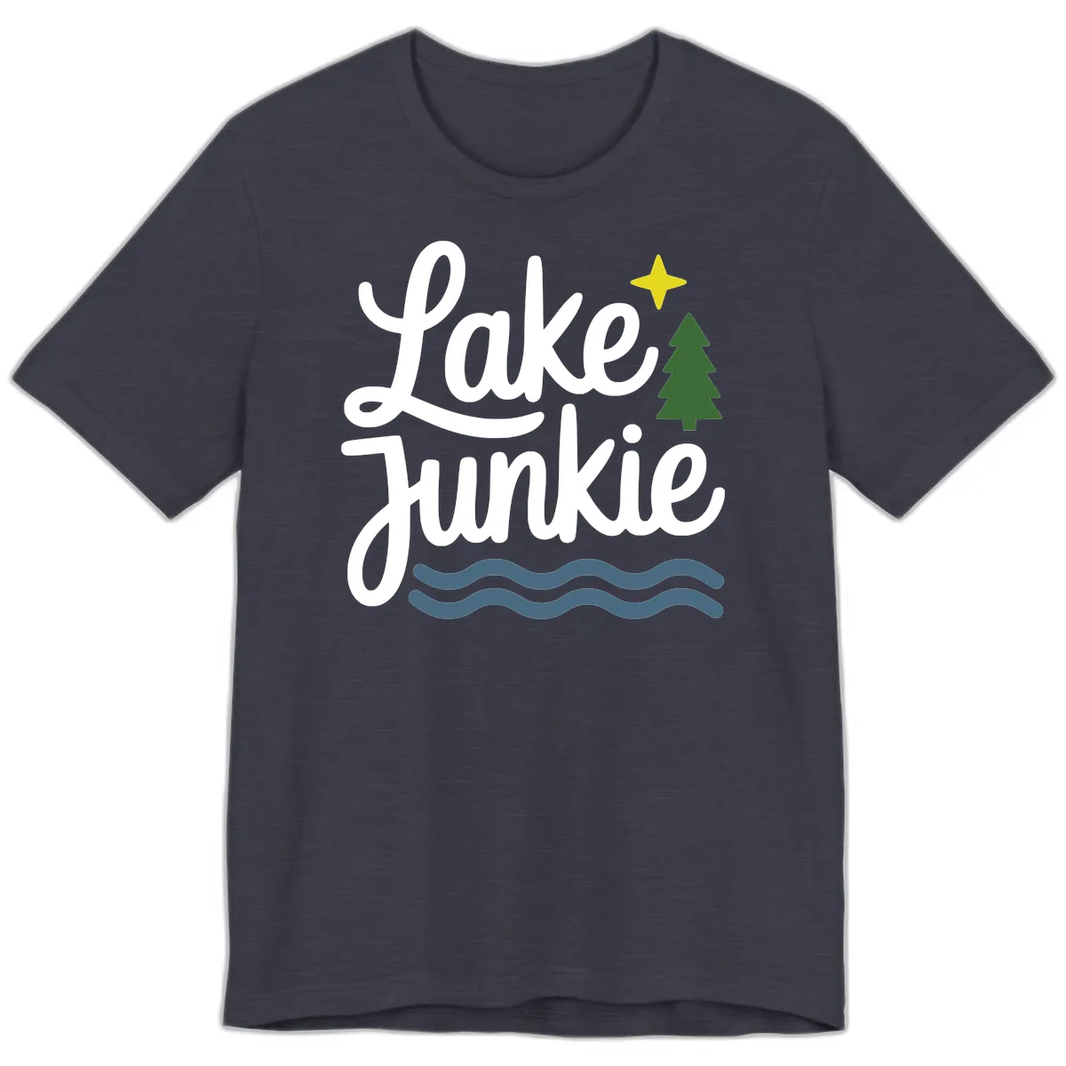 Lake Junkie Lifestyle Apparel Premium T-Shirt in Heather Midnight Navy