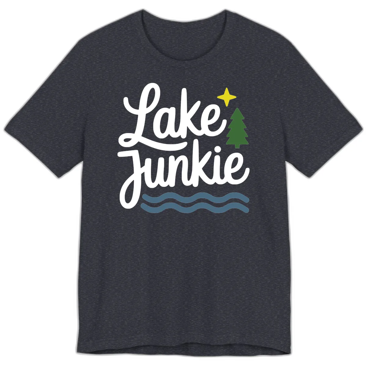 Lake Junkie Lifestyle Apparel Premium T-Shirt in Heather Navy