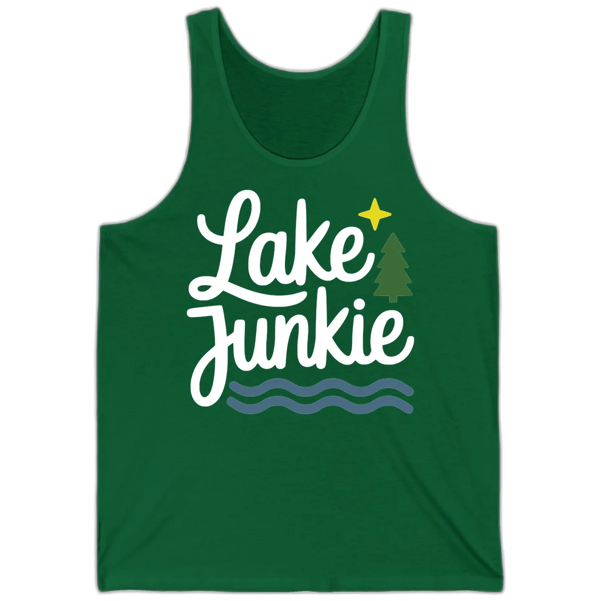 Lake Junkie Lifestyle Apparel Tank in Kelly