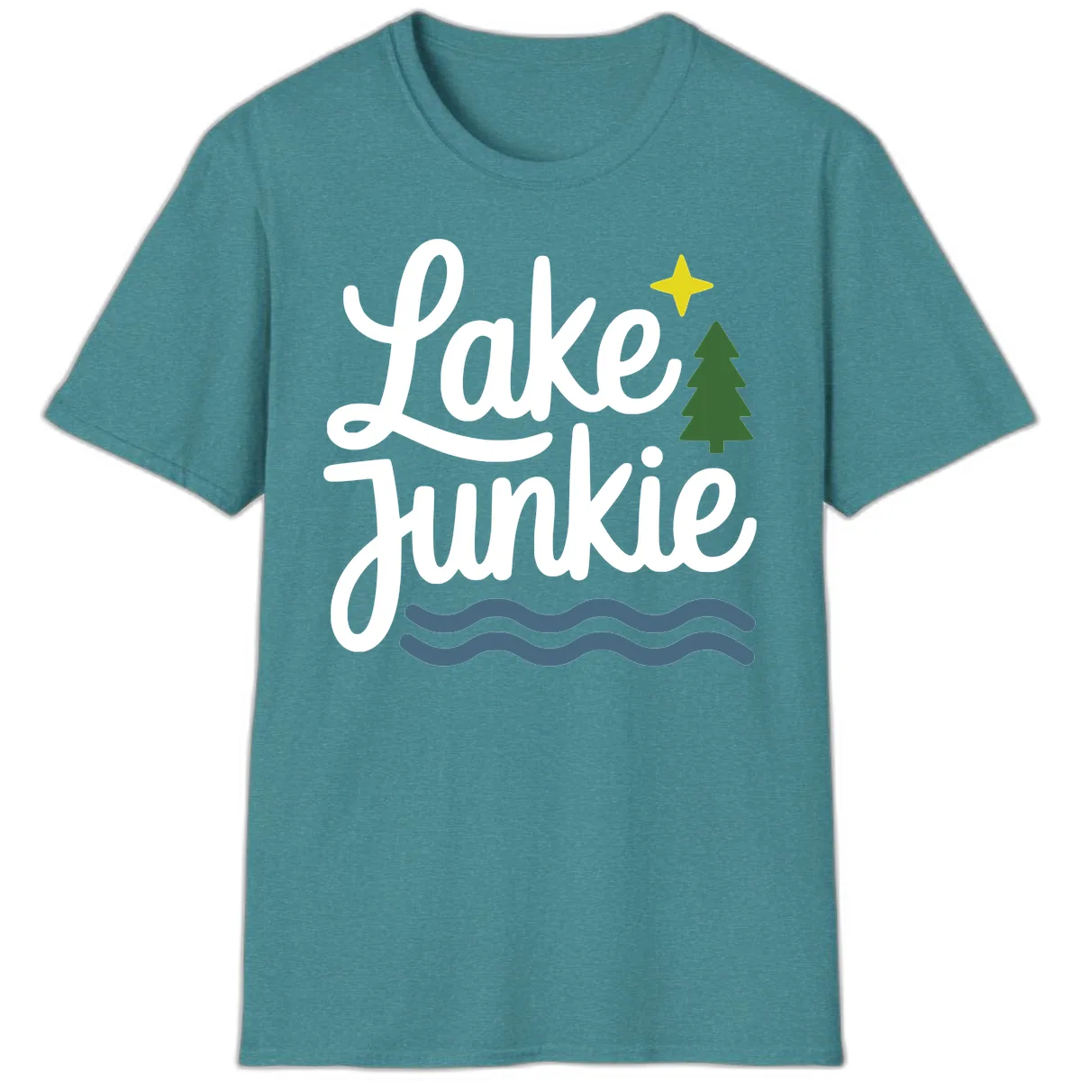 Lake Junkie Lifestyle Apparel T-Shirt in Heather Galapagos Blue