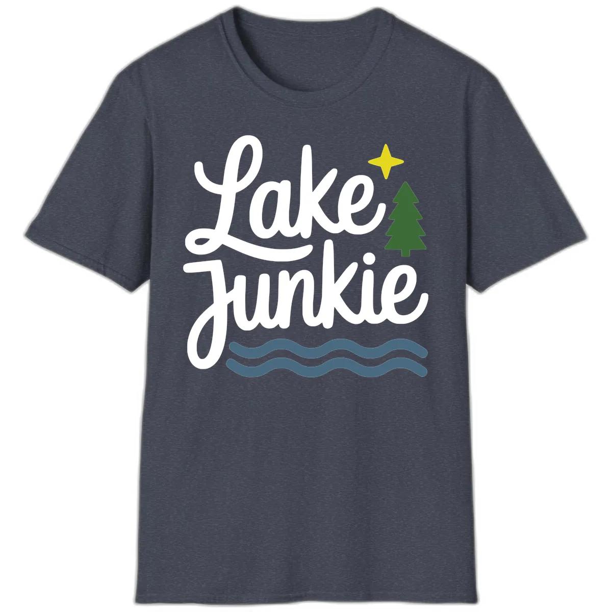 Lake Junkie Lifestyle Apparel T-Shirt in Heather Navy