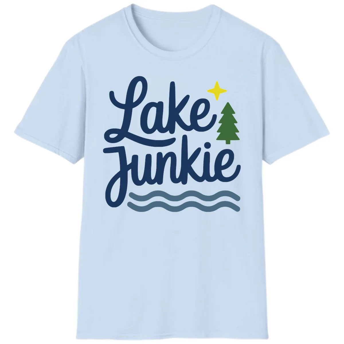 Lake Junkie Lifestyle Apparel T-Shirt in Light Blue