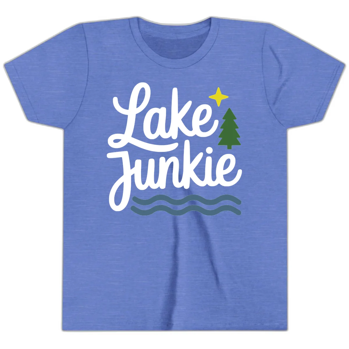 Lake Junkie Lifestyle Apparel Youth T-Shirt in Heather Columbia Blue