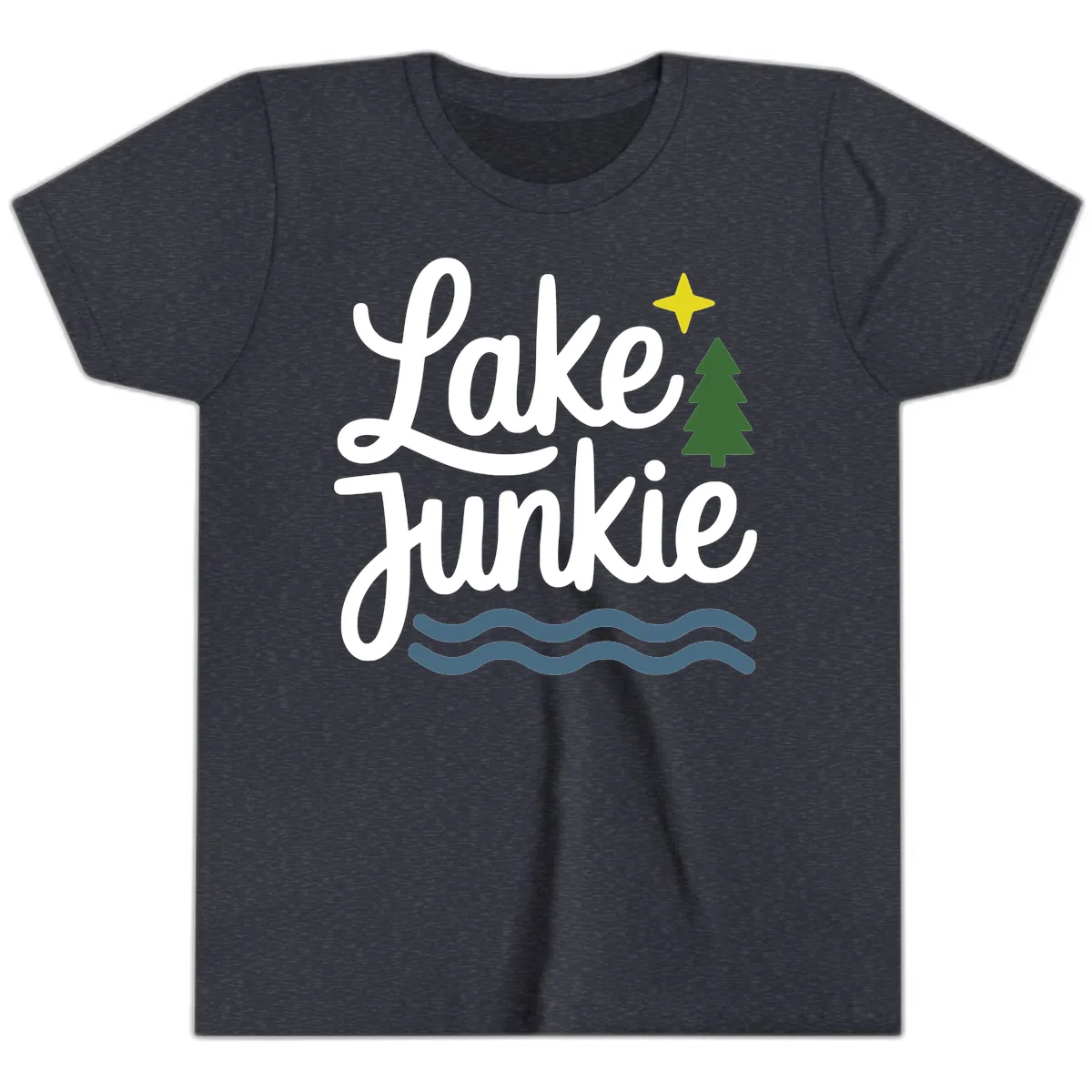 Lake Junkie Lifestyle Apparel Youth T-Shirt in Heather Navy