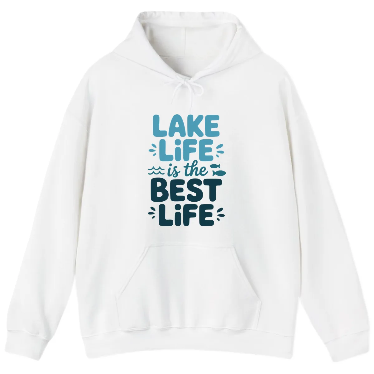 Lake Life Is The Best Life Typography Hoodie in White
