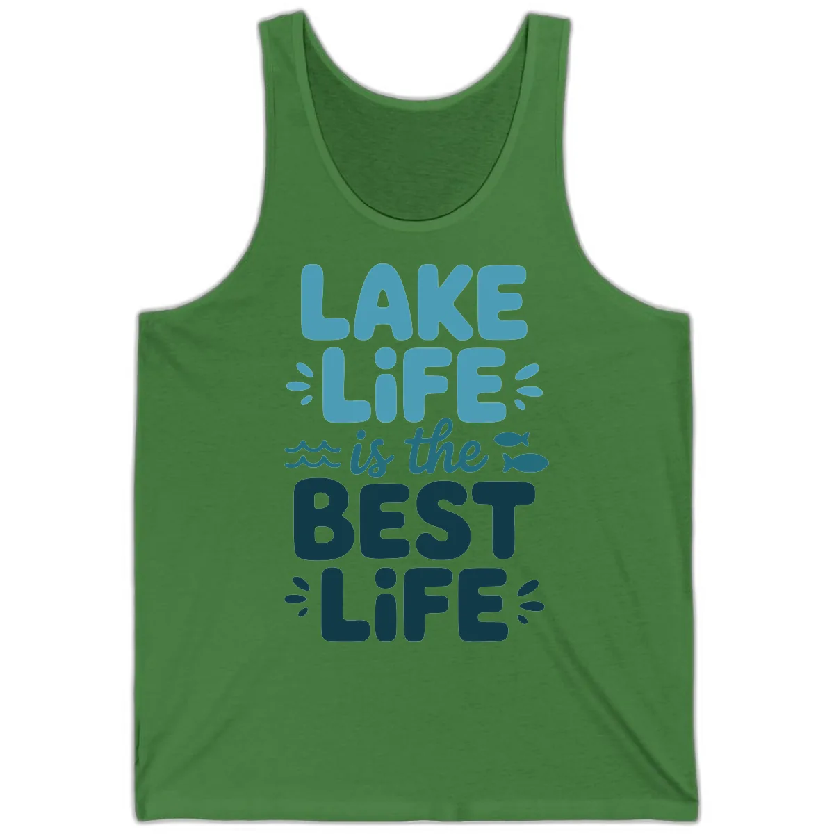 Lake Life Is The Best Life Typography Tank in Leaf
