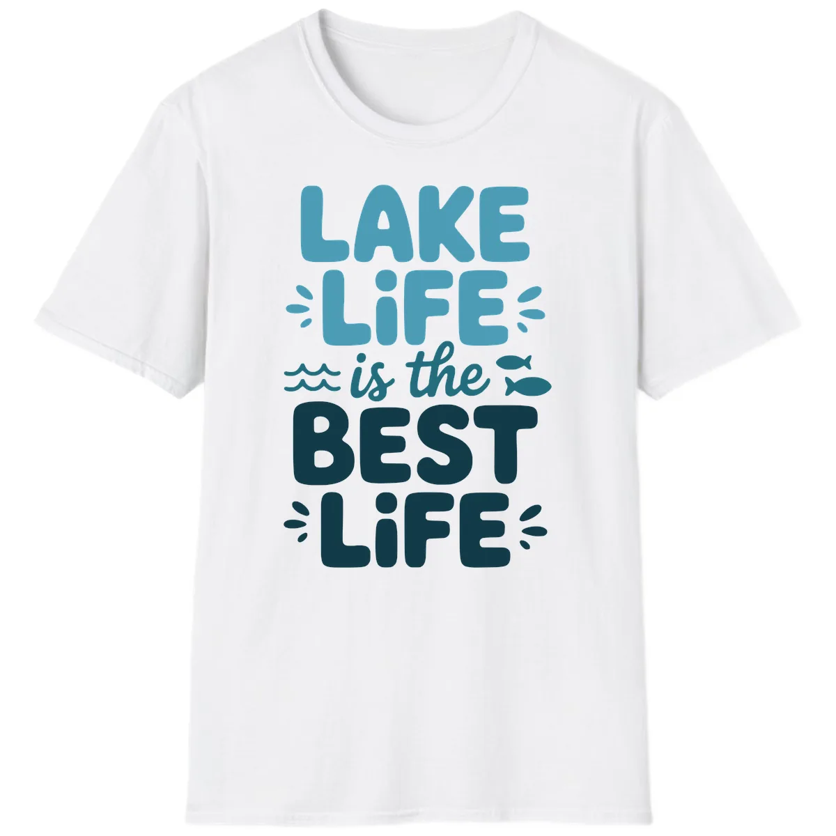 Lake Life Is The Best Life Typography T-Shirt in White