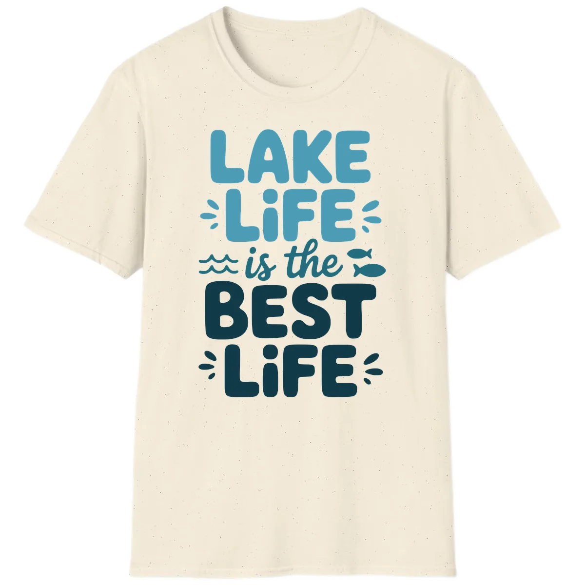 Lake Life Is The Best Life Typography T-Shirt in Natural