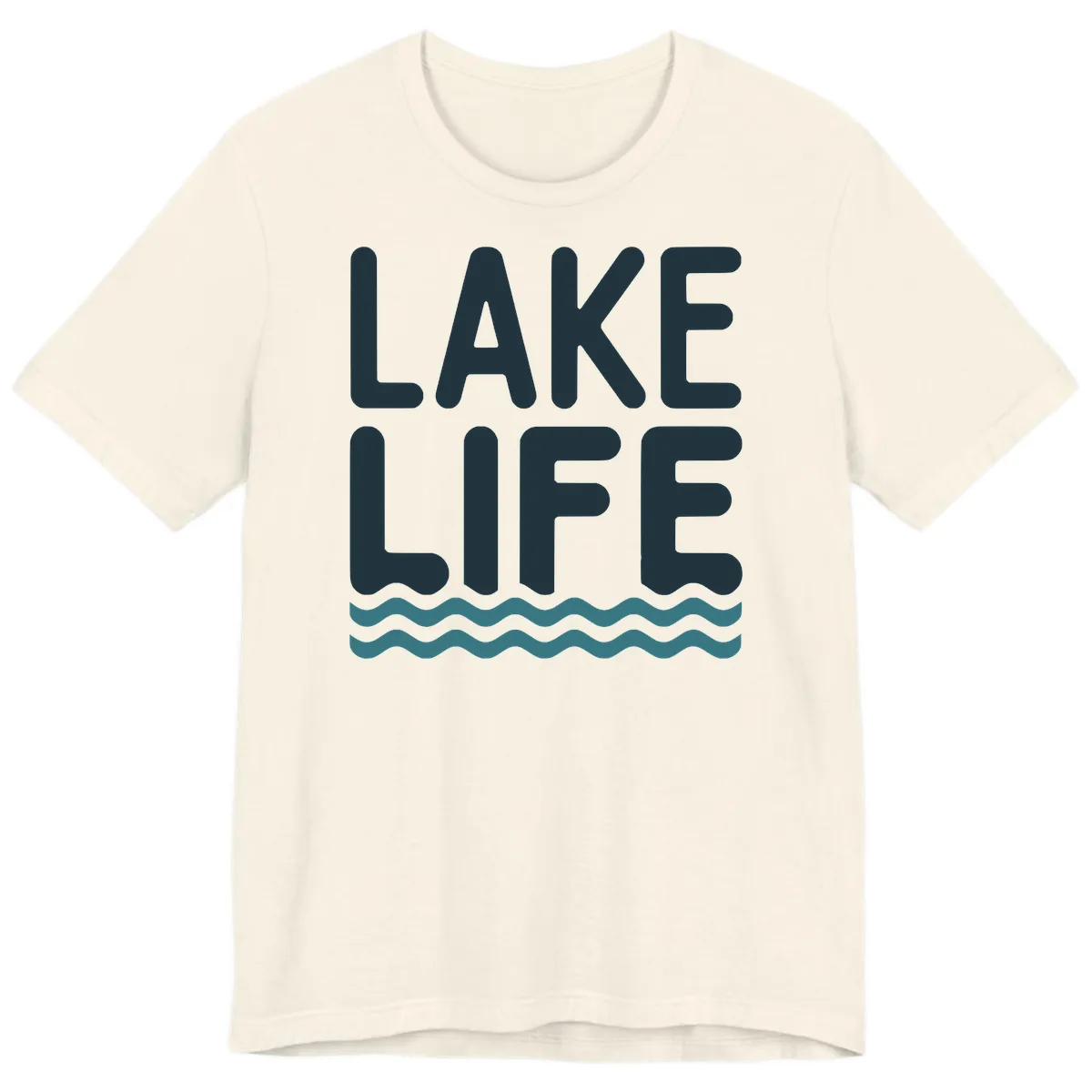 Lake Life Typography Design Premium T-Shirt in Natural