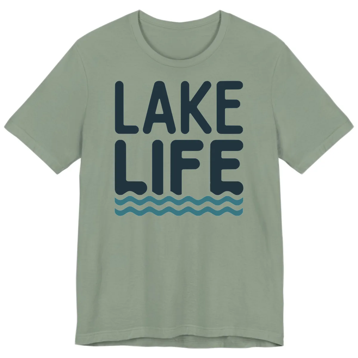 Lake Life Typography Design Premium T-Shirt in Sage