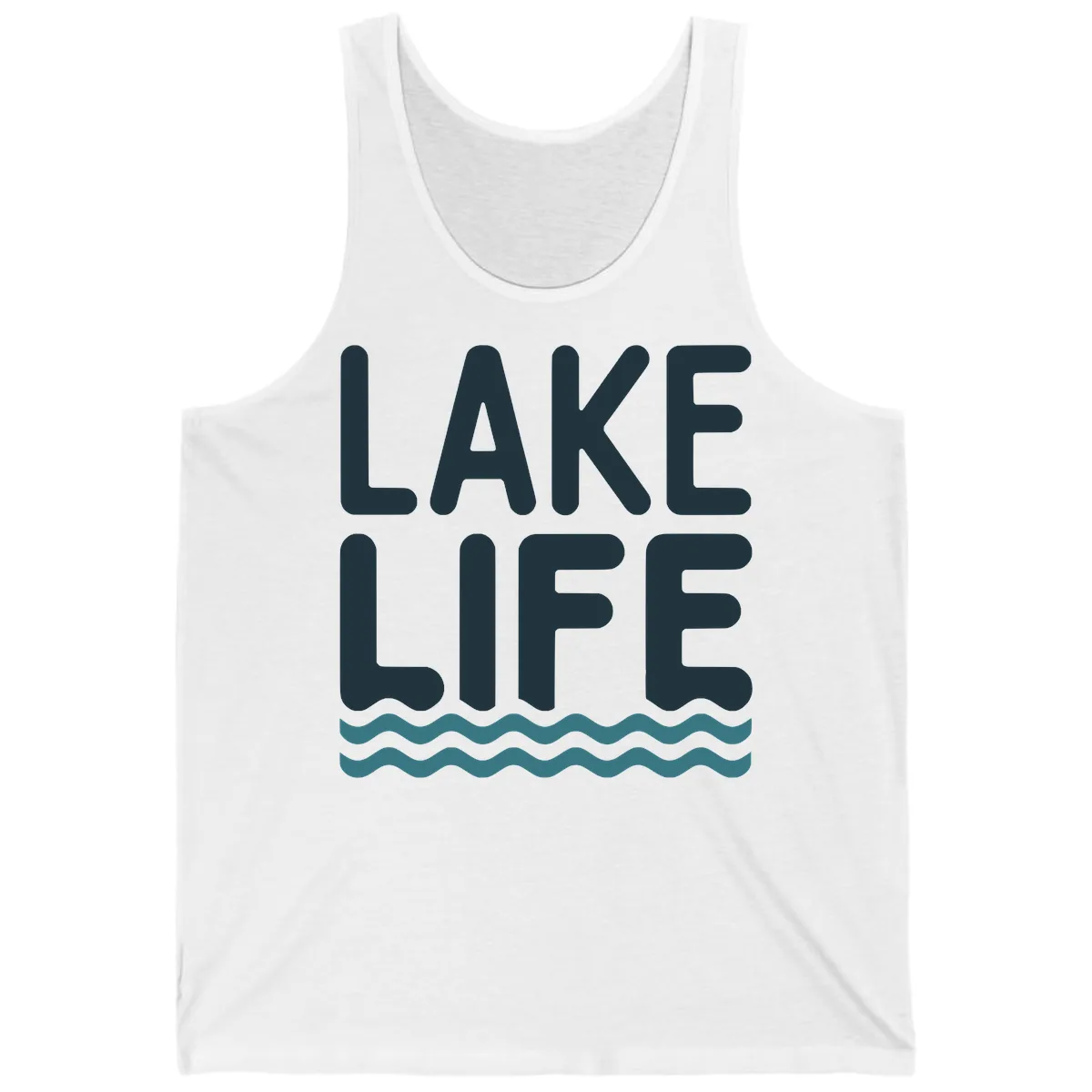 Lake Life Typography Design Tank in White